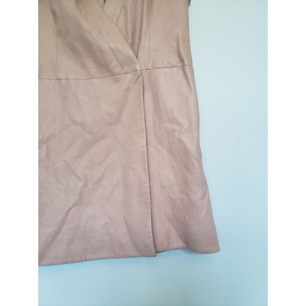 BCBGMAXAZRIA Womens S Caryn Mini Dress Faux Leather Pink Soft Club Party - Picture 5 of 8